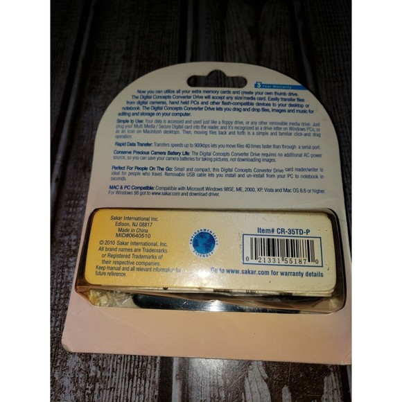 Flash Memory Card Reader and Writer USB 2.0 SD MMC Digital Concepts - Picture 3 of 4